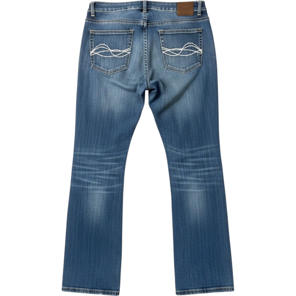 Cowgirl Tuff Co Womens Bootcut Jeans Medium Wash Barbed Wire Embroidery 32X35